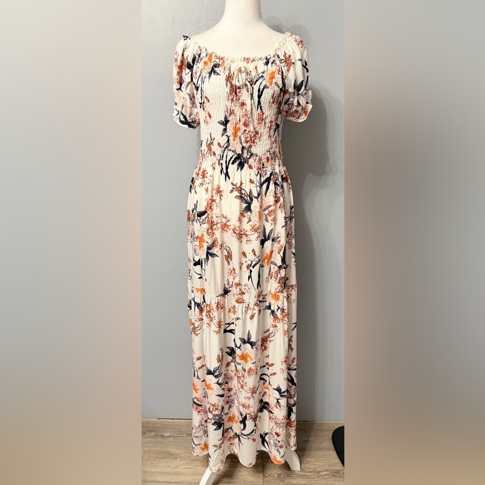 #10) Multi color Floral Maxi Dress super comfy